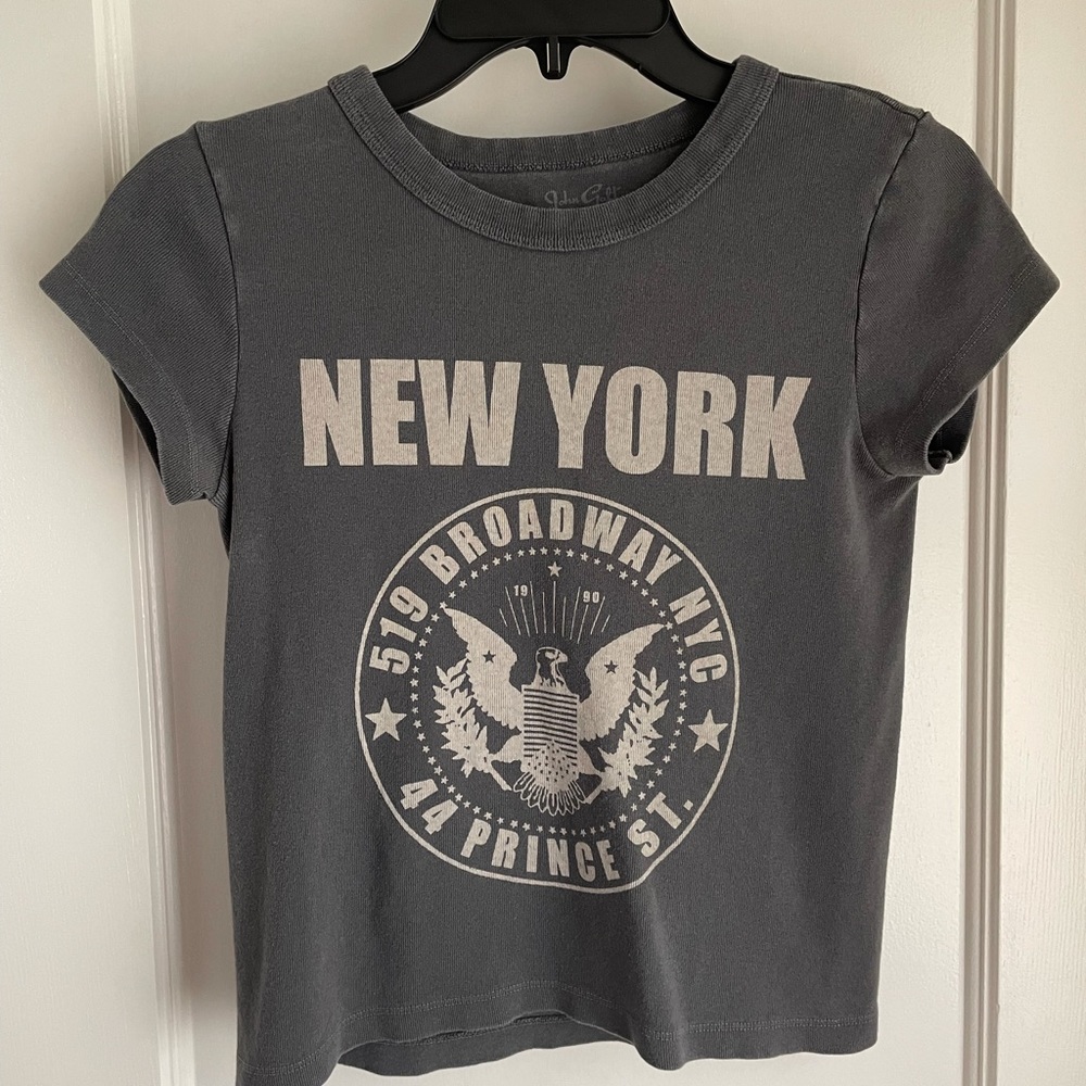 Brandy Melville Gray New York Tee